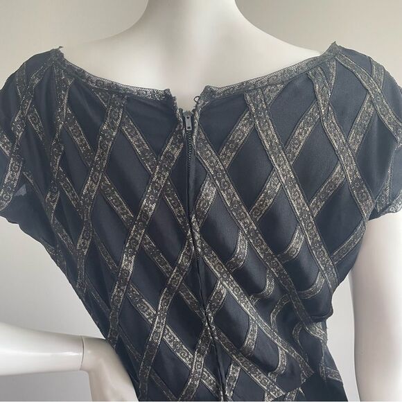 VINTAGE Harmay Personal Suiting Custom Dress Diamond Lace Black Sheath Dress - Picture 4 of 7